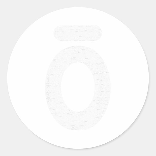 Large O Essential Oil White Words  Runder Aufkleber (Vorderseite)