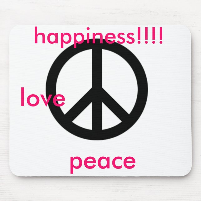 large_peace_symbol, Liebe, Frieden, Glück!!!! Mousepad (Vorne)