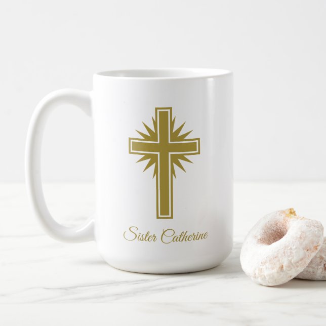 Large Personalized Religious Mug For Teacher  Kaffeetasse (Mit Donut)