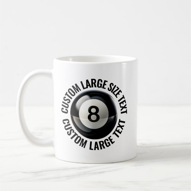 Large Personalized Text Pool 8 Ball 11 oz. Custom Kaffeetasse (Links)