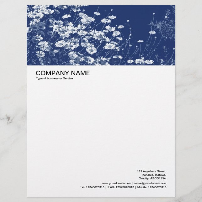 Large Picture Header - Daisies - Cyanotyp Briefbogen (Vorderseite)