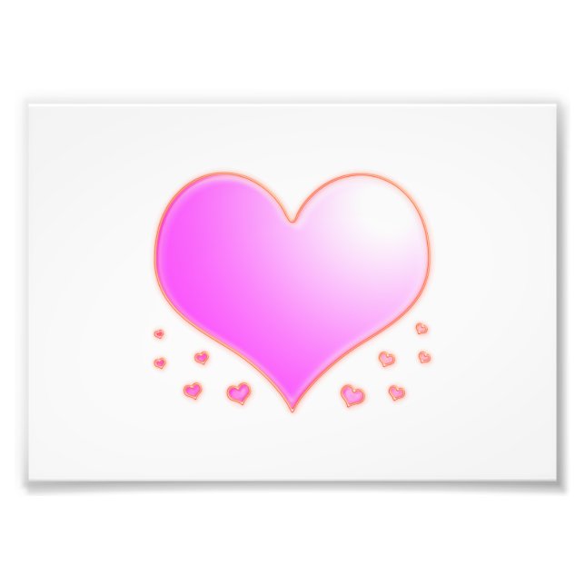 Large Pink Heart Fotodruck (Vorne)