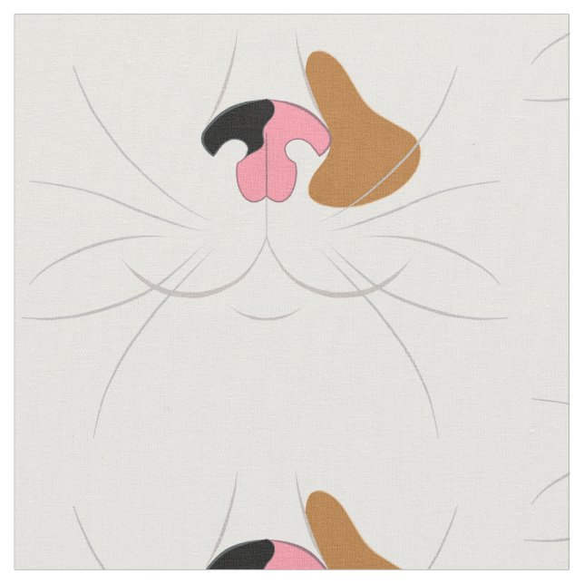Large Print Calico Cat Novelty Fabric Stoff (Nahaufnahme)