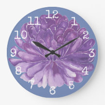 Large Round Clock "Lavender Flower"