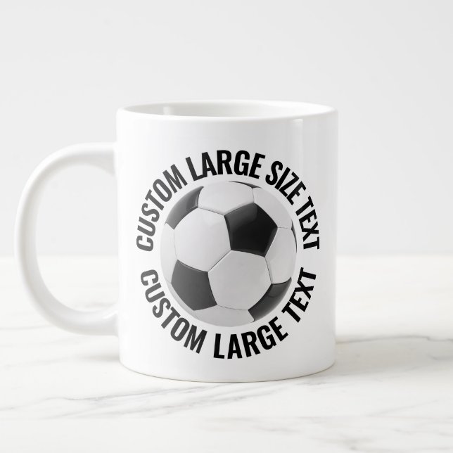 Large Size Personalized Text Soccer Ball Custom Jumbo-Tasse (Links)