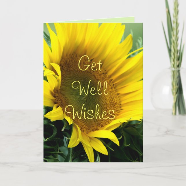 Large Sunflower Get Well or any occasion-customize Karte (Vorderseite)