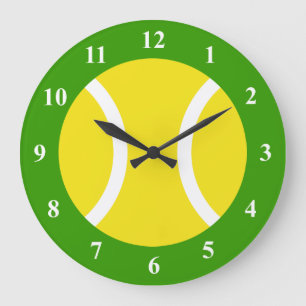 Large Tennis ball wall clock with numbers Große Wanduhr
