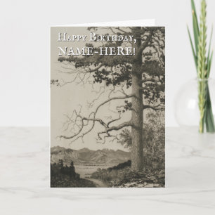 Large Tree, Nature Landscape Birthday Card Karte