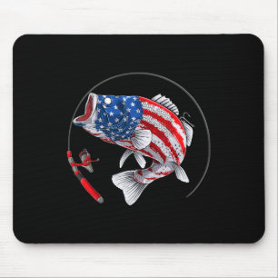 Largemouth B Fisch Usa Amerikanische Flagge Fische Mousepad
