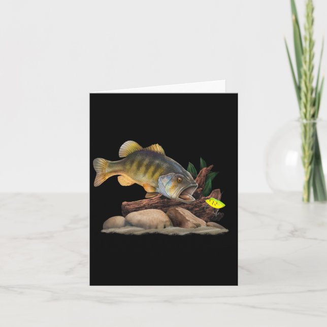 Largemouth B und Fischfang Lure Fisherman Karte (Vorderseite)