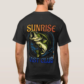 Largemouth-Barsch-Illustration Sunrise Cast Club T-Shirt