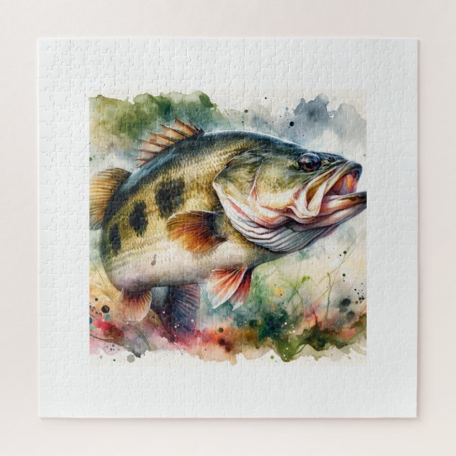 Largemouth Bass AREF1601 - Watercolor Puzzle (Vertikal)