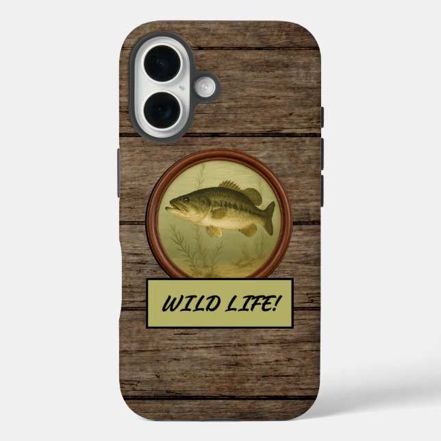 Largemouth Bass Dark Wood iPhone Fälle Case-Mate iPhone Hülle (Rückseite)