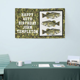 Largemouth Bass Fischen Cool Männer zum Geburtstag Banner