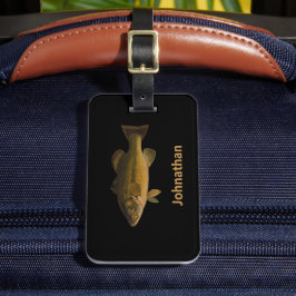 Largemouth Bass Fish and Name Phone Double-Sided Gepäckanhänger