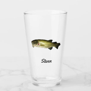 Largemouth Bass Fish Personalisiert Beere Glas