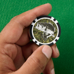 Largemouth Bass Fishing Camouflage Cool Sports Pokerchips