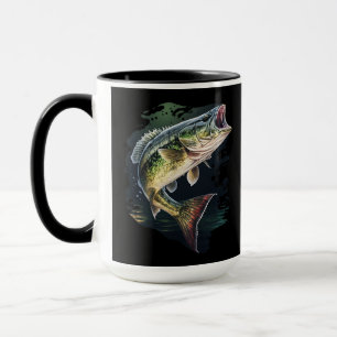 Largemouth Bass Fishing Monogram Tasse