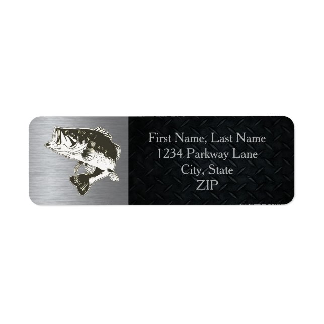 Largemouth Bass Fishing Return Address Labels (Vorne)