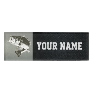 Largemouth Bass Fishing Sportsman Tackle Show Namenschild