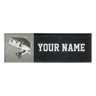 Largemouth Bass Fishing Sportsman Tackle Show Namenschild