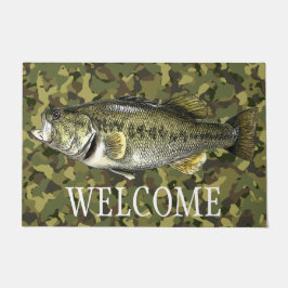 Largemouth Bass Fishing Willkommen Camouflage Fußmatte