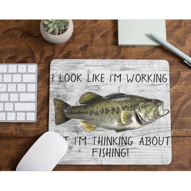 Largemouth Bass Fishing Work Funny Angler Cool Mousepad (Funny Largemouth Bass Mouse pad)