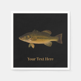 Largemouth Bass Ihren Text hier Fisch Serviette