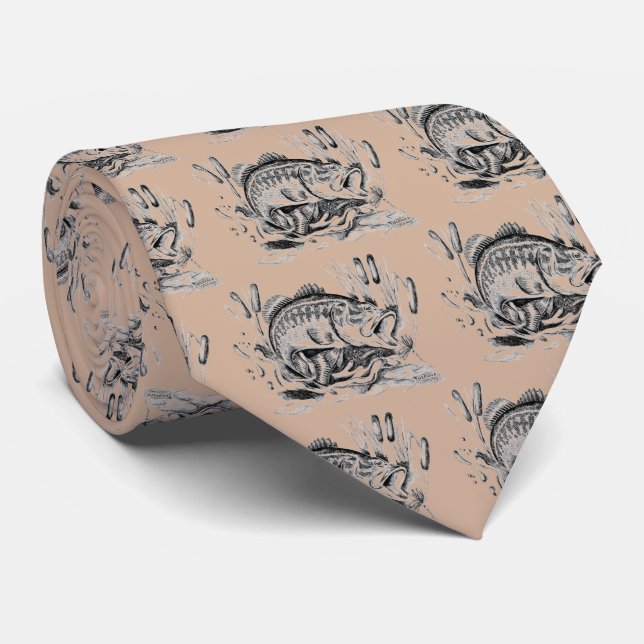 Largemouth Bass Krawatte (Gerollt)