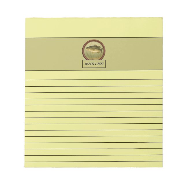Largemouth Bass Light Yellow Notepad Notizblock (Vorderseite)