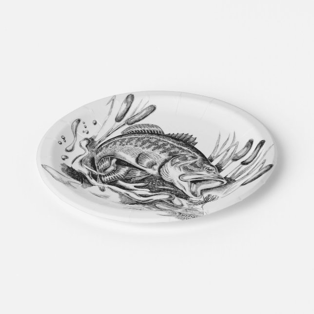 Largemouth Bass Pappteller (Schrägansicht)