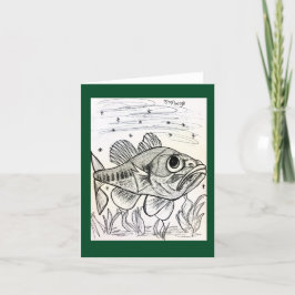 Largemouth Bass Swimming Note Card Dankeskarte