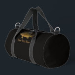 Largemouth Bass Your Text Here Fish Duffle Bag<br><div class="desc">A largemouth bass is on a black background. A line of text is under the fish. You can edit the text to show a custom message.</div>