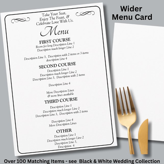 Larger Menu Card - Black White Infinity Scroll, Menükarte (Von Creator hochgeladen)