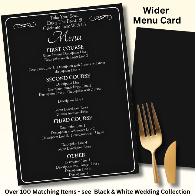 Larger Menu Card - Black White Infinity Scroll, Menükarte (Von Creator hochgeladen)