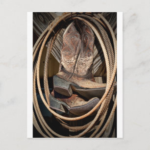 Lariats und Cowboy Cowgirl Boots Postkarte