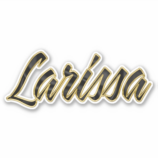 Larissa black gold Lettering Aufkleber Sticker (Vorderseite)