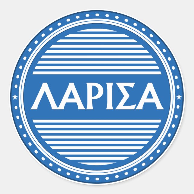 Larissa City Pride Emblem – Greek Identity Runder Aufkleber (Vorderseite)