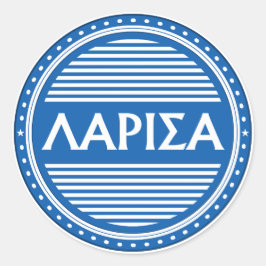 Larissa City Pride Emblem – Griechische Identität Runder Aufkleber