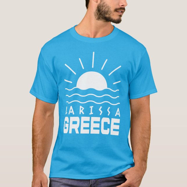 Larissa Greece Sunshine and Sea Men Aquamarin T-Shirt (Vorderseite)