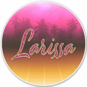 Larissa Vorname Name golden pink Aufkleber Sticker