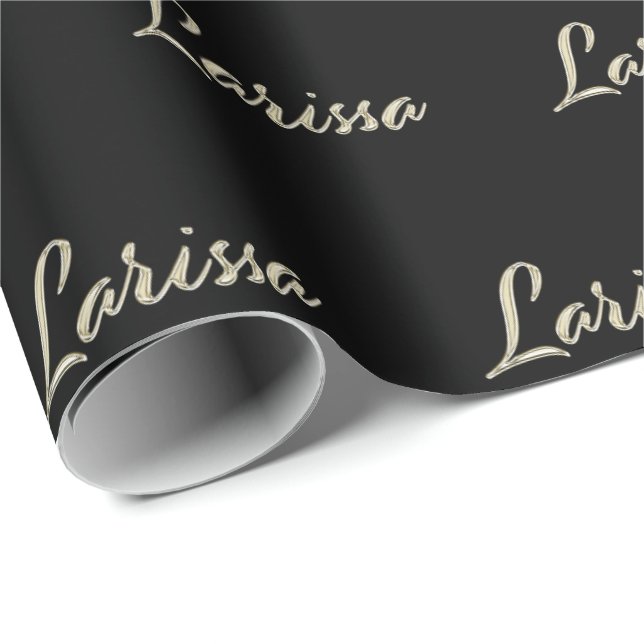 Larissa white gold Handwriting Geschenkpapier (Rolleneckpunkt)