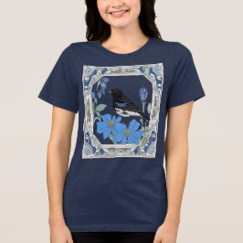 Lark Bunting And Colorado Blue Columbine Tri-Blend Shirt