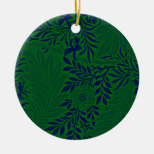 Larkspur in Vibranly Green und Blue Keramik Ornament