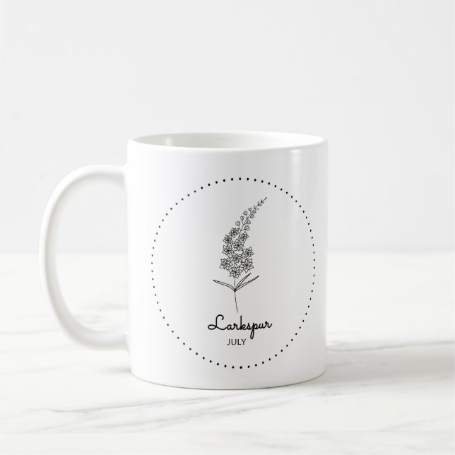 Larkspur Juli Monat Blume Kaffeetasse (Links)
