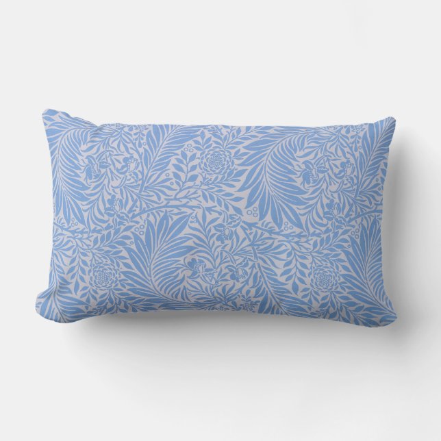 Larkspur von William Morris Lumbar Pillow Lendenkissen (Vorderseite)