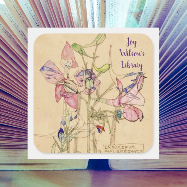 Larkspur Walberswick von Charles Mackintosh Quadratischer Aufkleber (Von Creator hochgeladen)