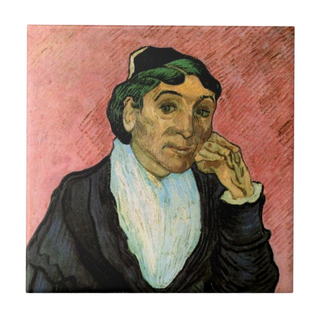 L'Arlesienne (Madame Ginoux) von Vincent van Gogh Fliese (Vorderseite)
