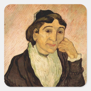 L'Arlesienne (Madame Ginoux) von Vincent van Gogh Quadratischer Aufkleber