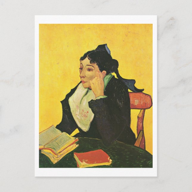 L'Arlésienne mit Büchern, Vincent Van Gogh Postkarte (Vorderseite)